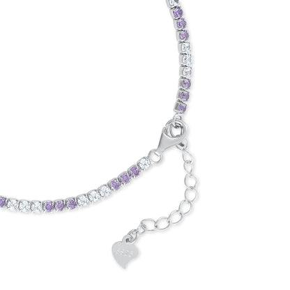Ariva Silver Lavender Tennis Bracelet Ariva