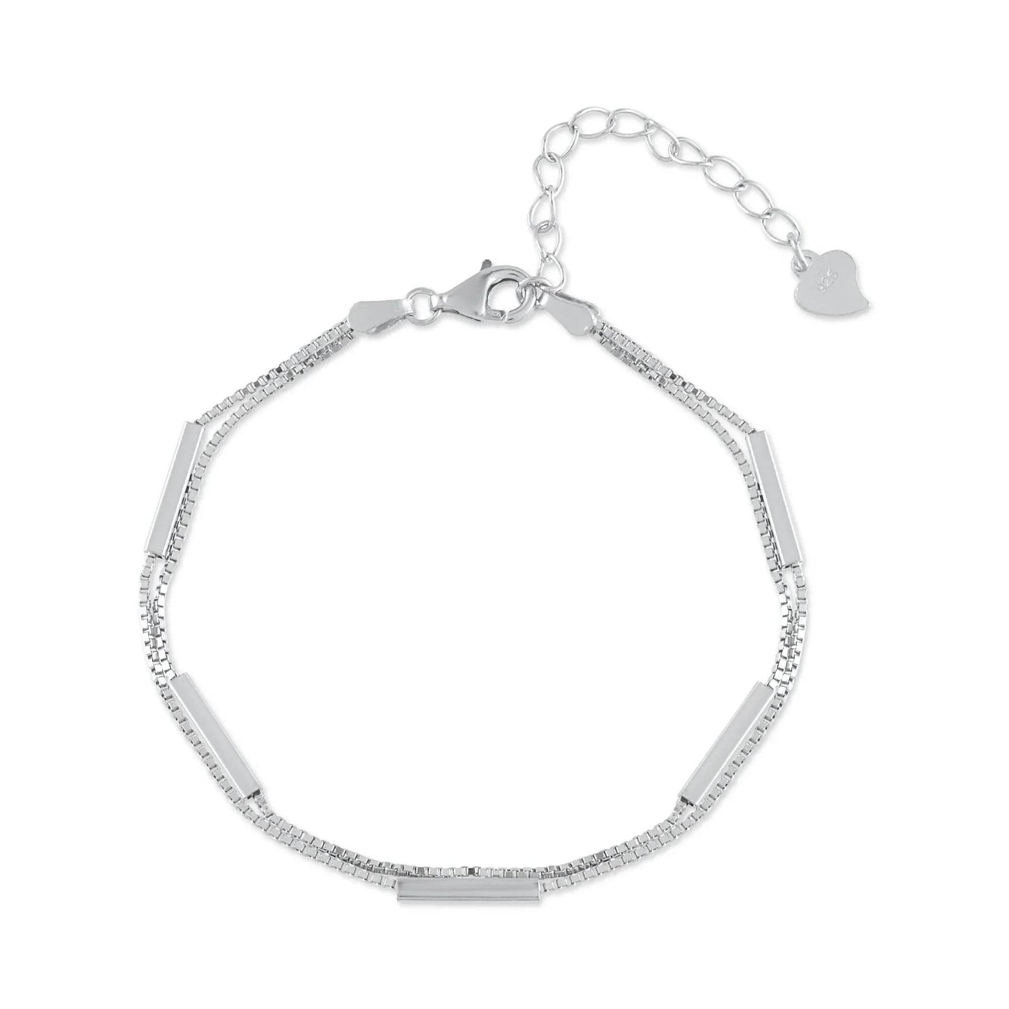 Ariva Silver Double layer Dangle Bracelet - Ariva 