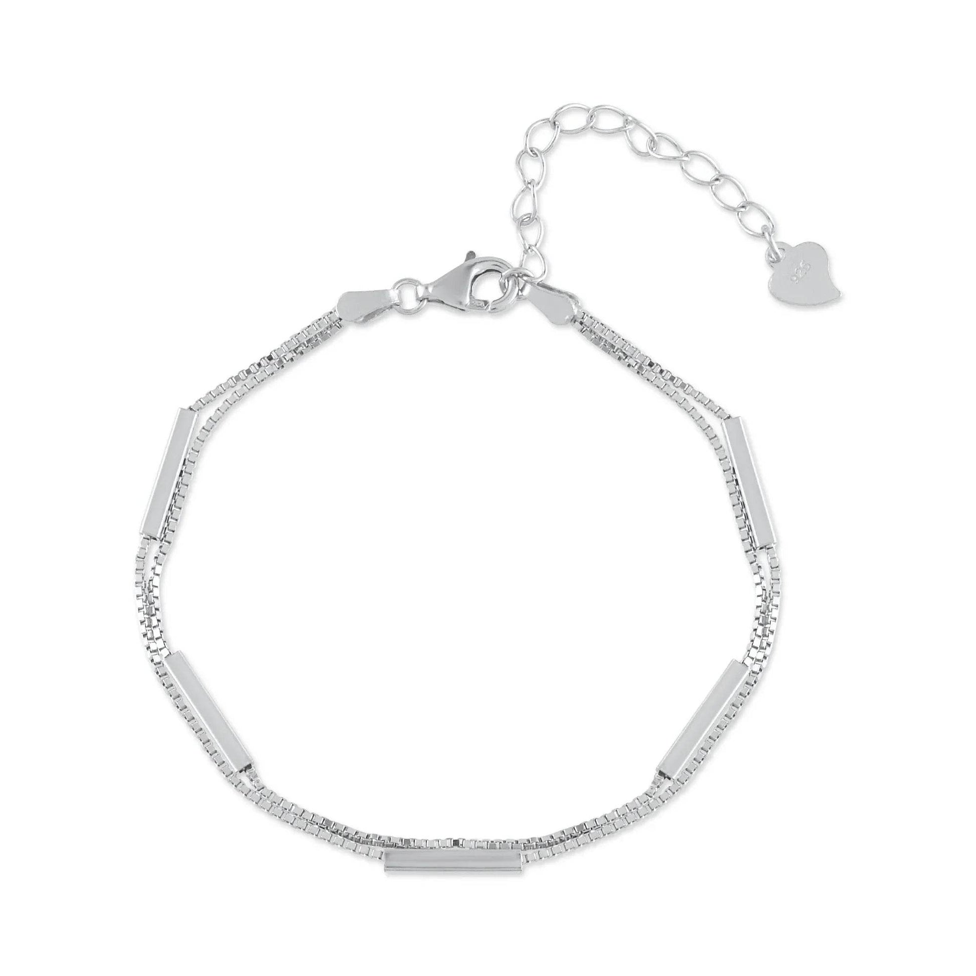 Ariva Silver Double layer Dangle Bracelet - Ariva 