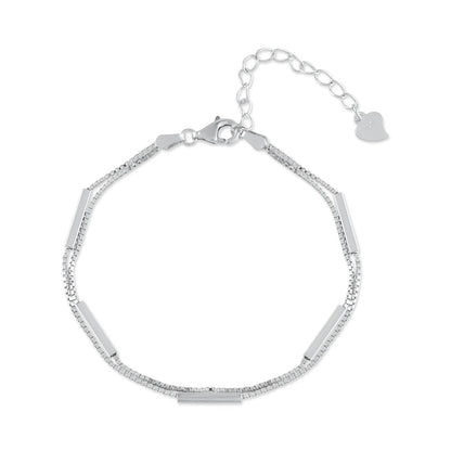 Ariva Silver Double layer Dangle Bracelet - Ariva 
