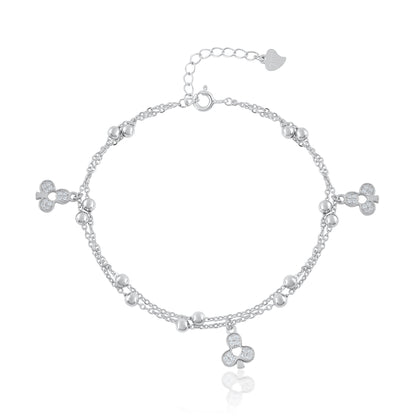 Ariva Silver Clover Charm Bracelet Ariva