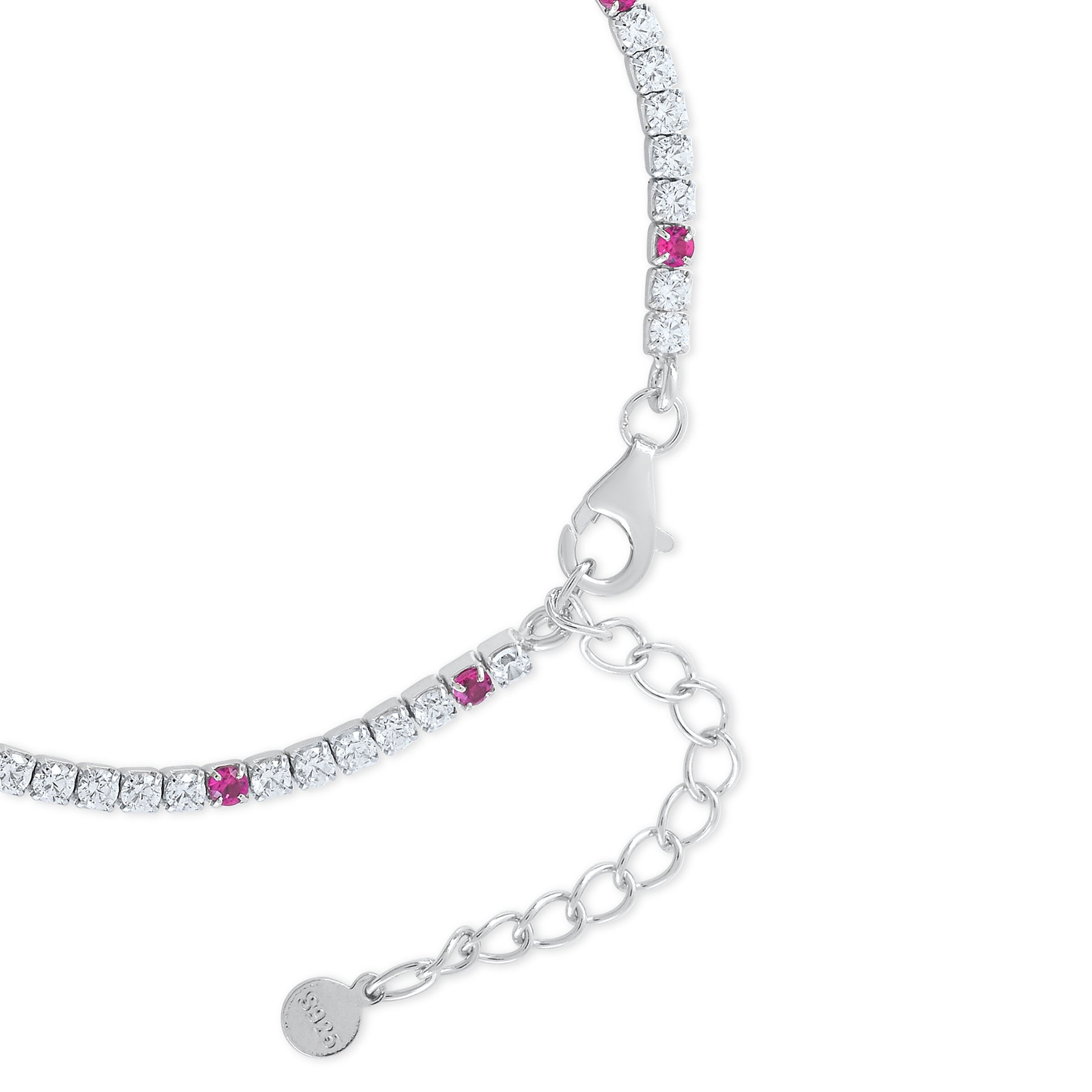 Ariva Silver Red Tennis Bracelet Ariva