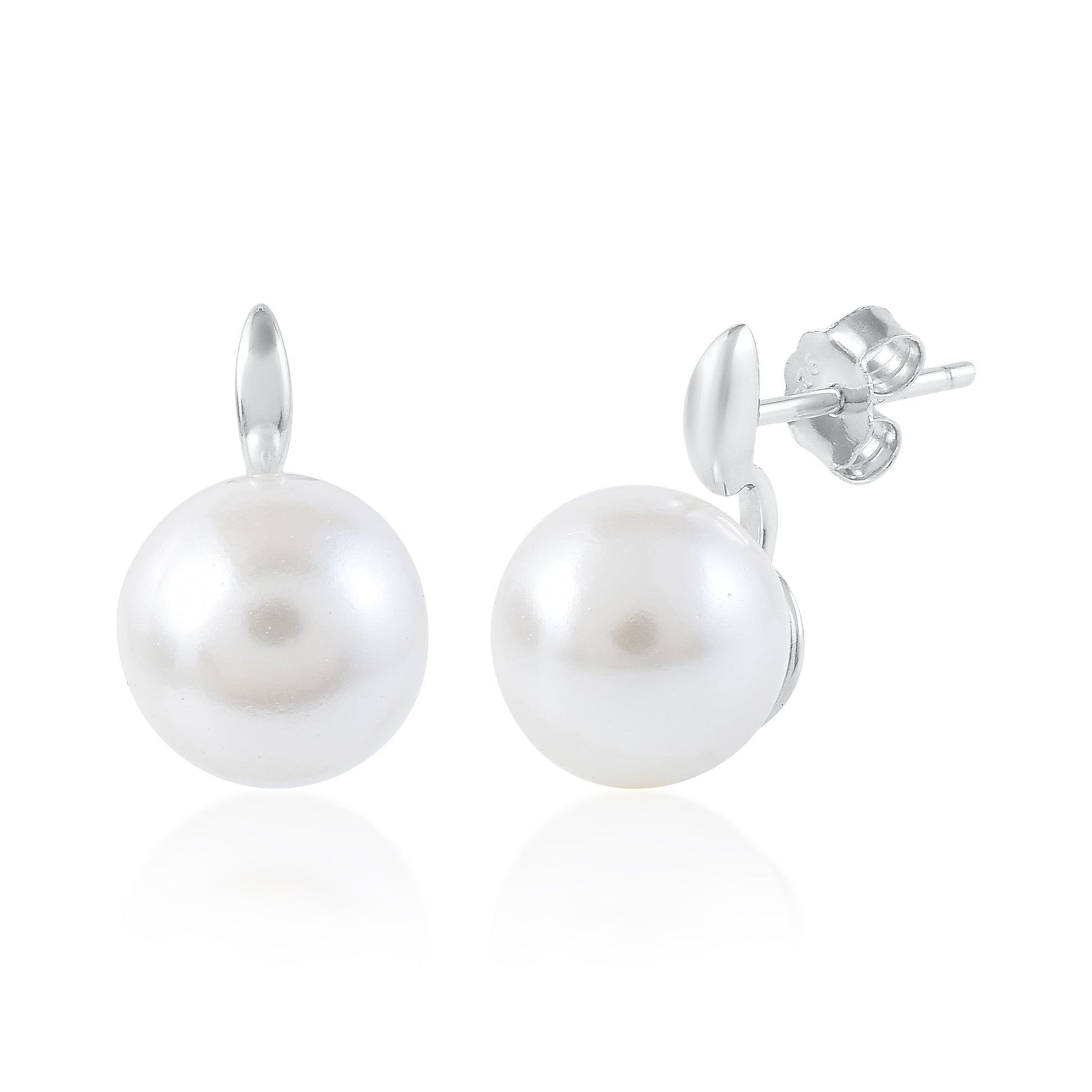 Ariva Silver Classic Pearl Stud Earrings Ariva