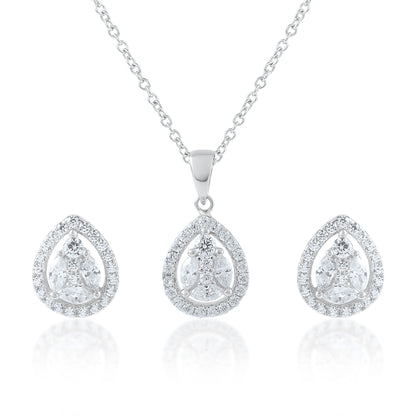 Ariva Silver Teardrop Pendant Set Ariva