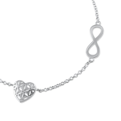 Ariva Silver Infinity Heart Bracelet - Ariva 