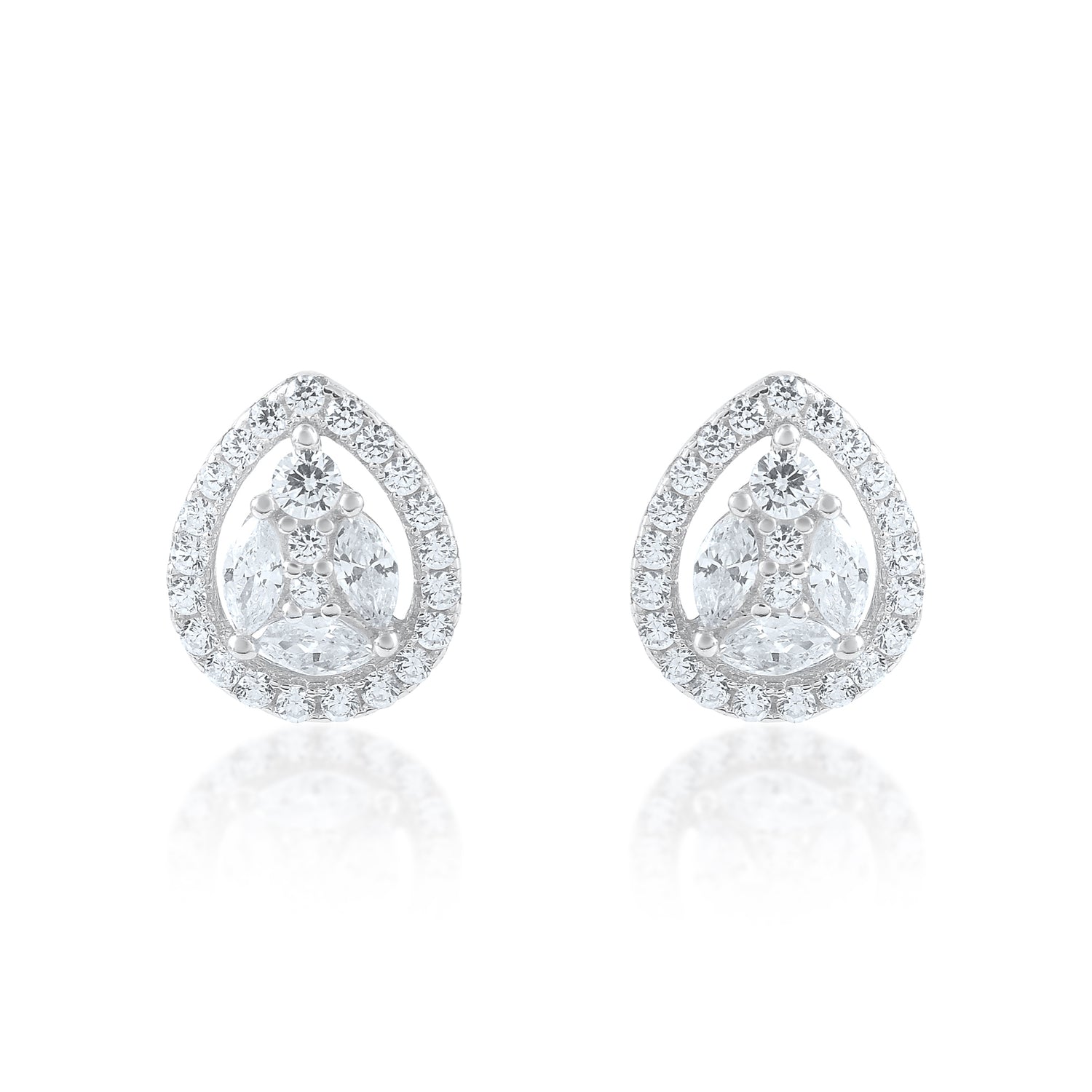 Ariva Silver Teardrop Stud Earrings Ariva