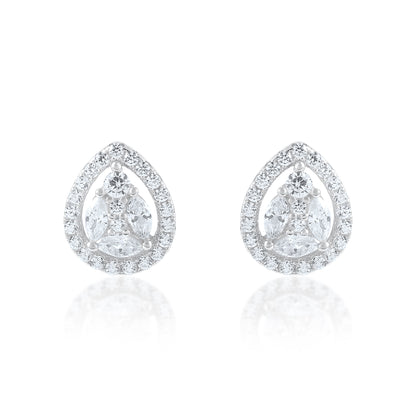 Ariva Silver Teardrop Stud Earrings Ariva