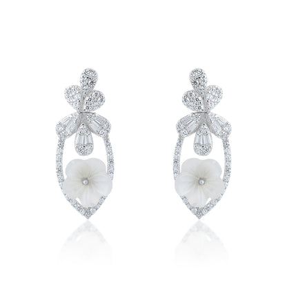Ariva Silver Blossom Teardrop Earrings Ariva