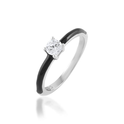 Ariva Silver Black Ring - Ariva 