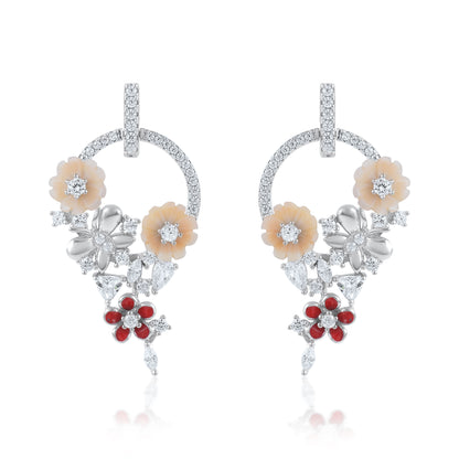 Ariva Silver Garden Charm Hoop Earrings Ariva